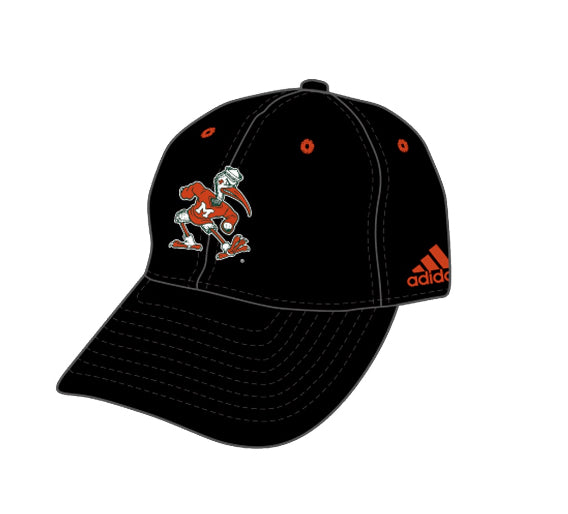 Miami Hurricanes adidas Sebastian Slouch Adjustable Hat - Black