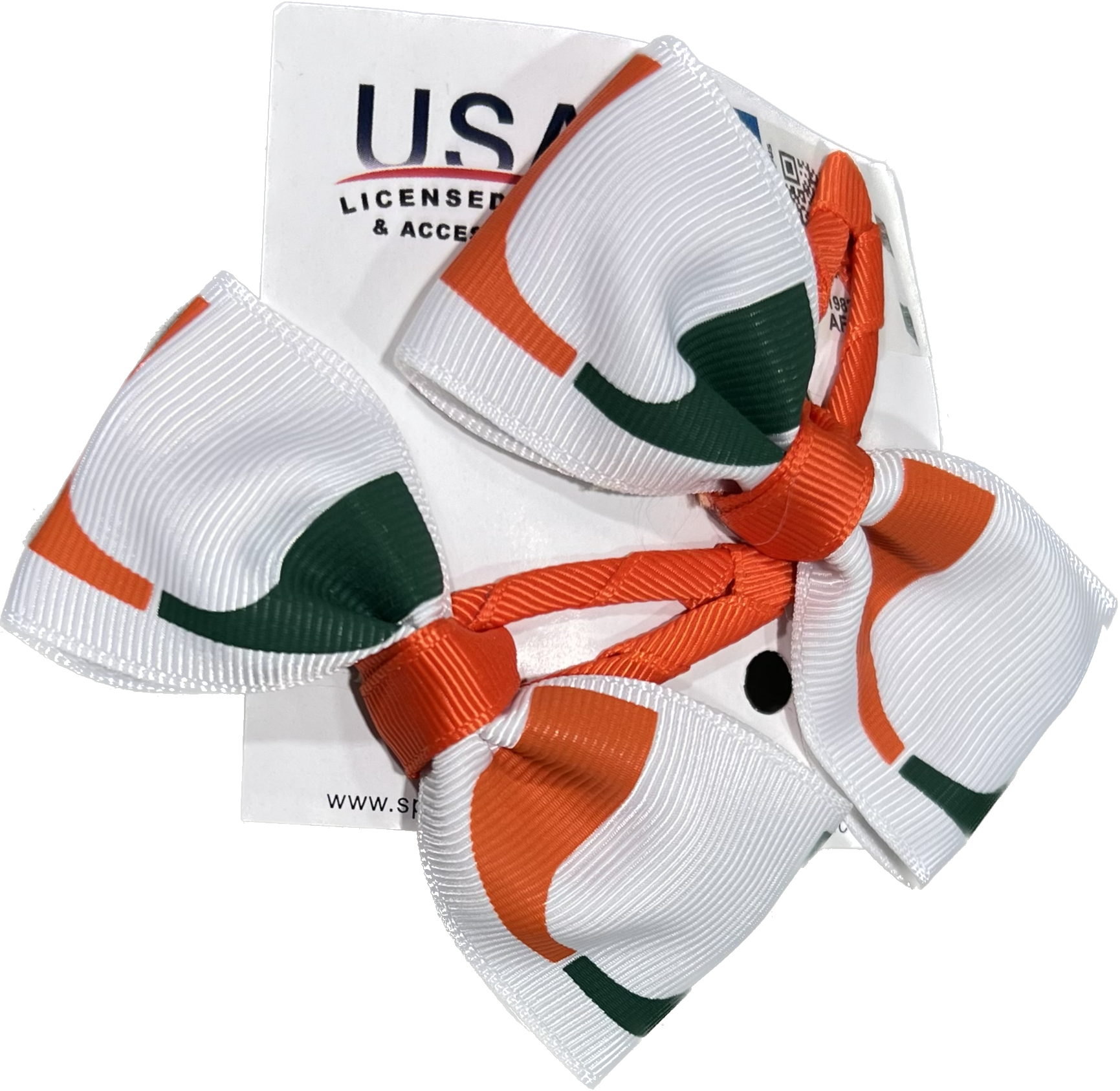 Miami Hurricanes Clippies Bow Hair Clip Pair