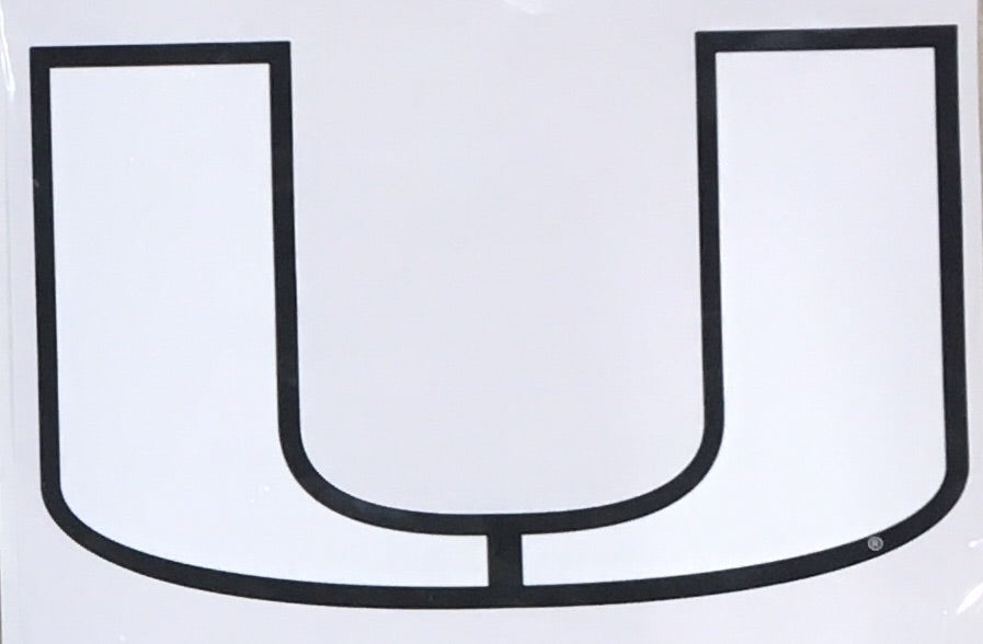 Miami Hurricanes U Logo Decal - White