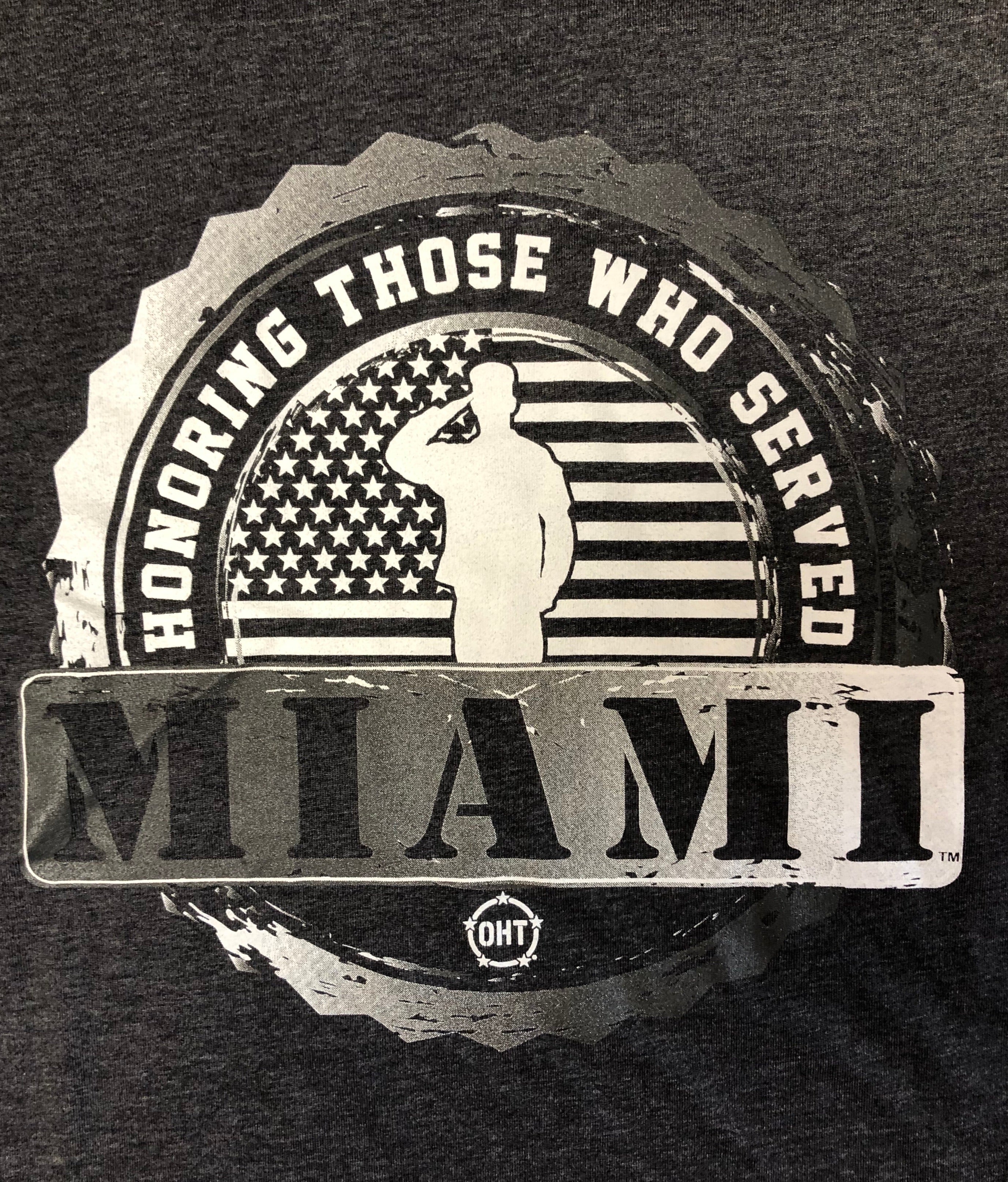 Miami Hurricanes OHT Honoring Those Who Served T-Shirt - Charcoal