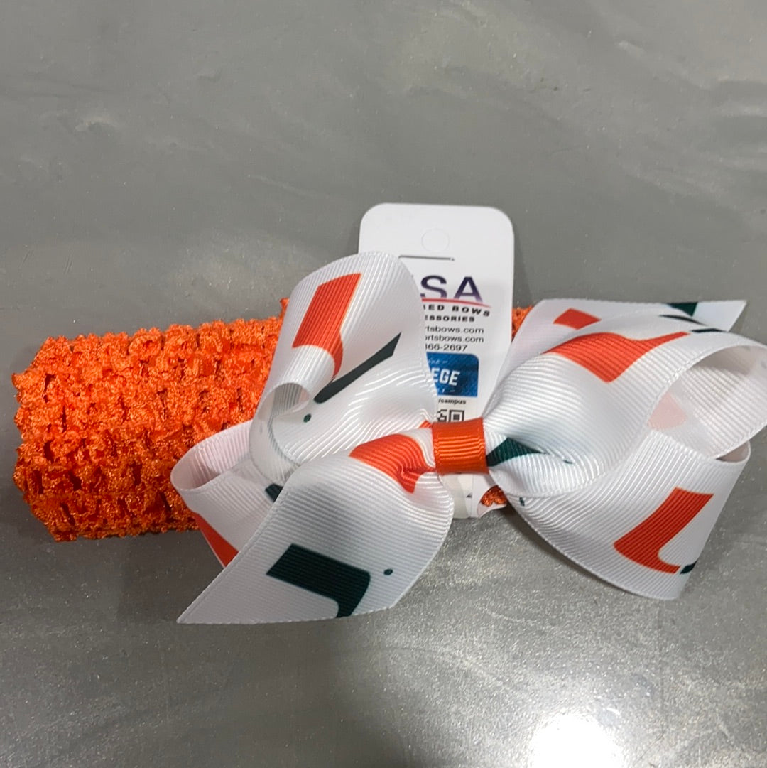 Miami Hurricanes Crochet Headband