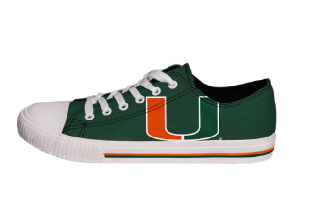 Miami Hurricanes Youth Low Top Big Logo Canvas Sneakers