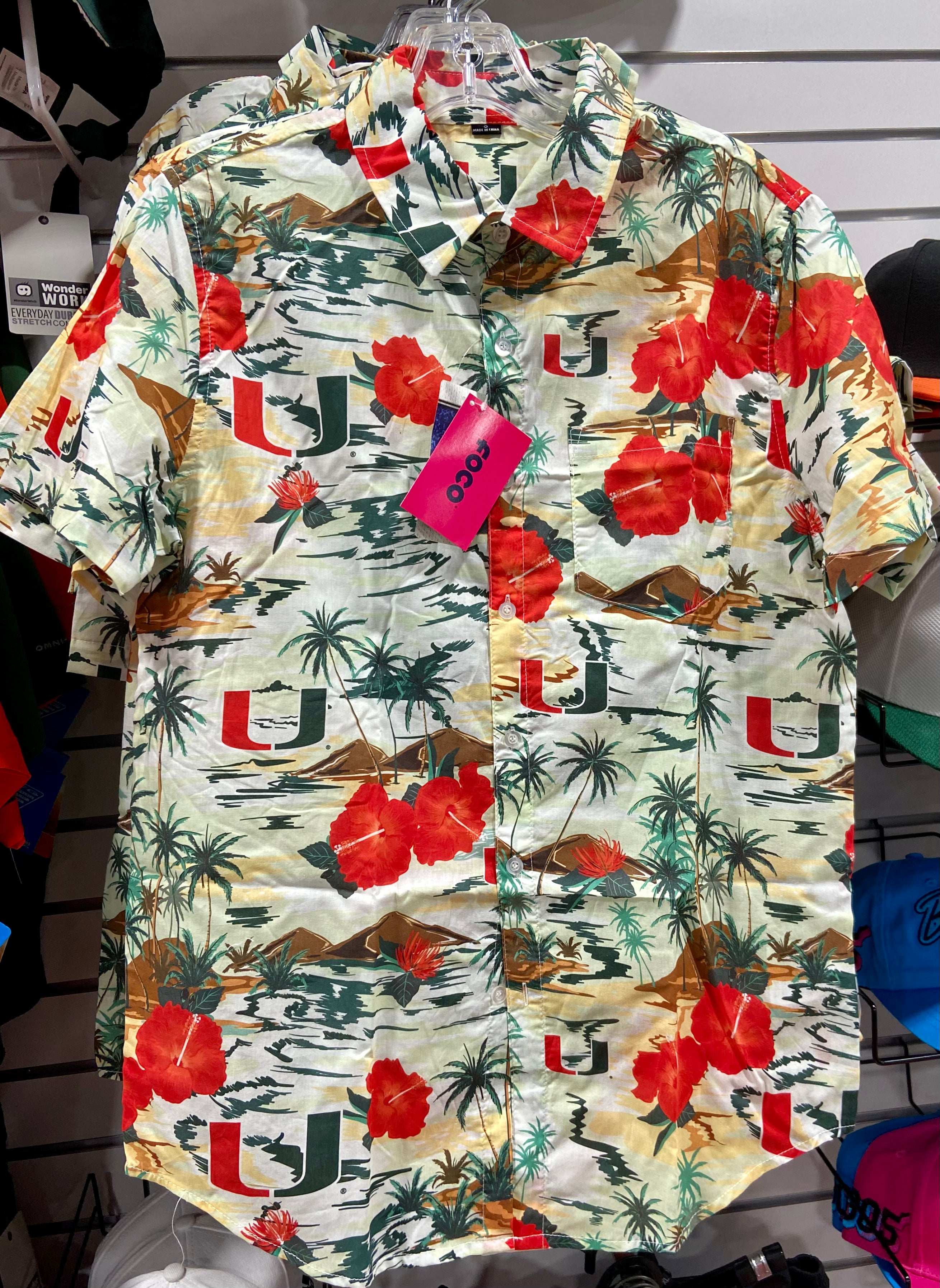 Miami Hurricanes FOCO Paradise Floral Button-Up Shirt
