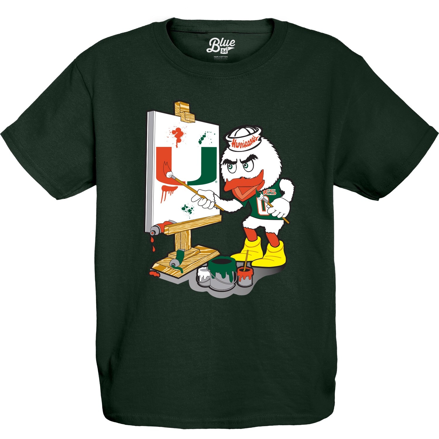 Miami Hurricanes Youth Sebastian Painting T-Shirt - Green