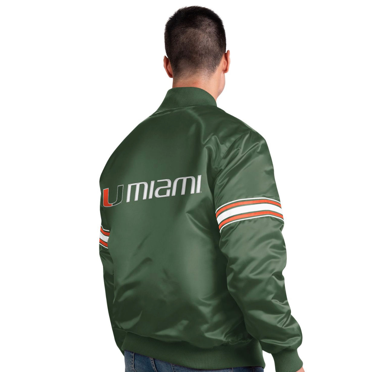 Miami Hurricanes UMiami Starter Jacket- Vintage Green