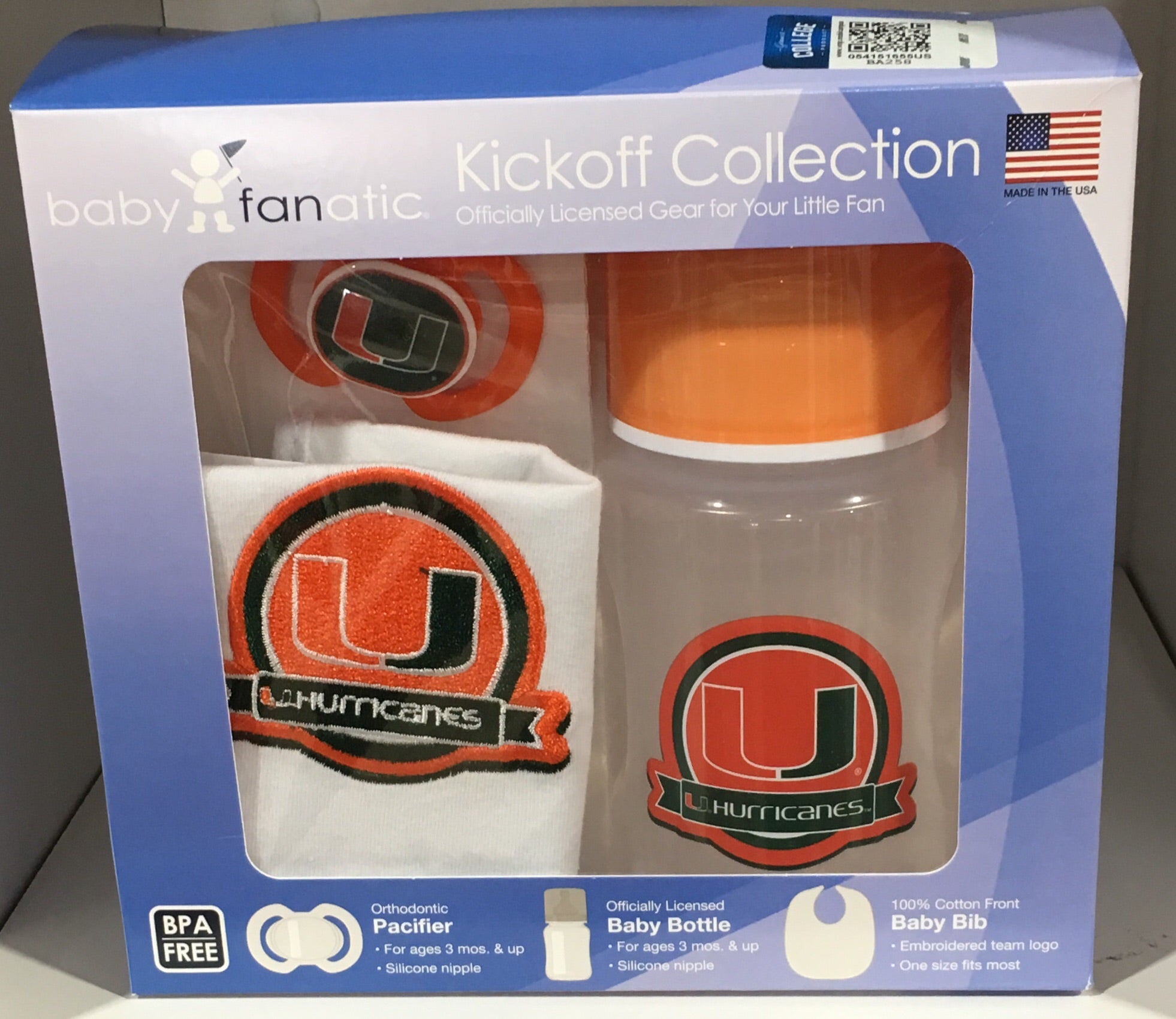 Miami Hurricanes Baby 3-Pieced Gift Set