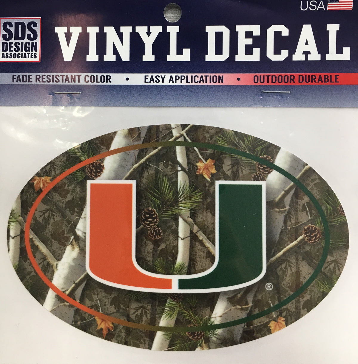 Miami Hurricanes Realtree Oval U Logo Vinyl Decal