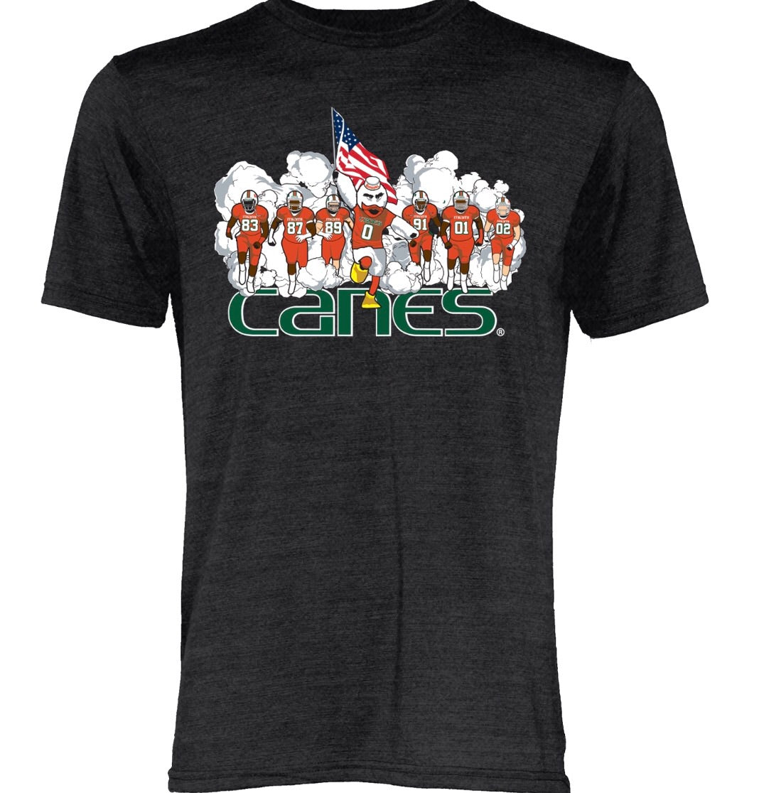 Miami Hurricanes Sebastian Running Smoke T-Shirt - Charcoal