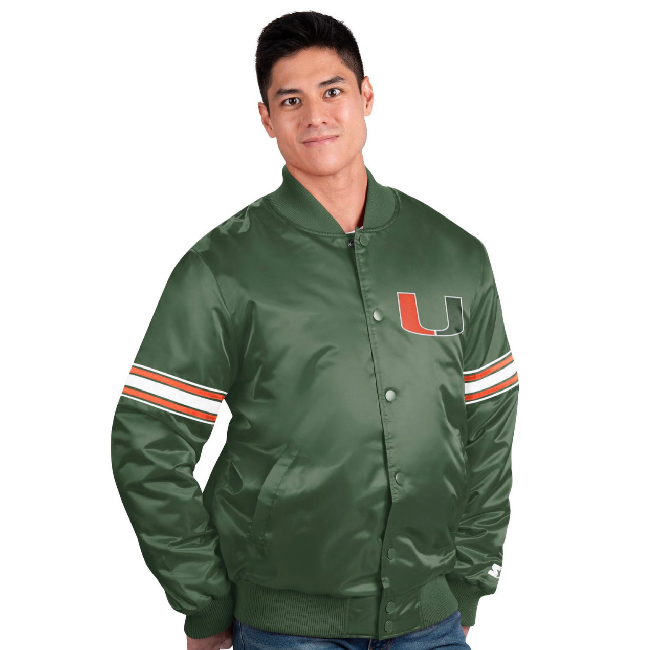 Miami Hurricanes UMiami Starter Jacket- Vintage Green