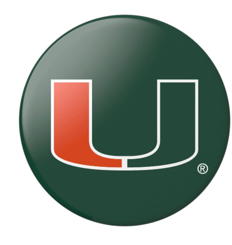 Miami Hurricanes Popsocket U Logo - Green