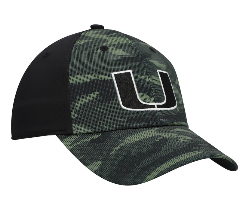 Miami Hurricanes adidas Military Appreciation Structured Flex Hat - Camo