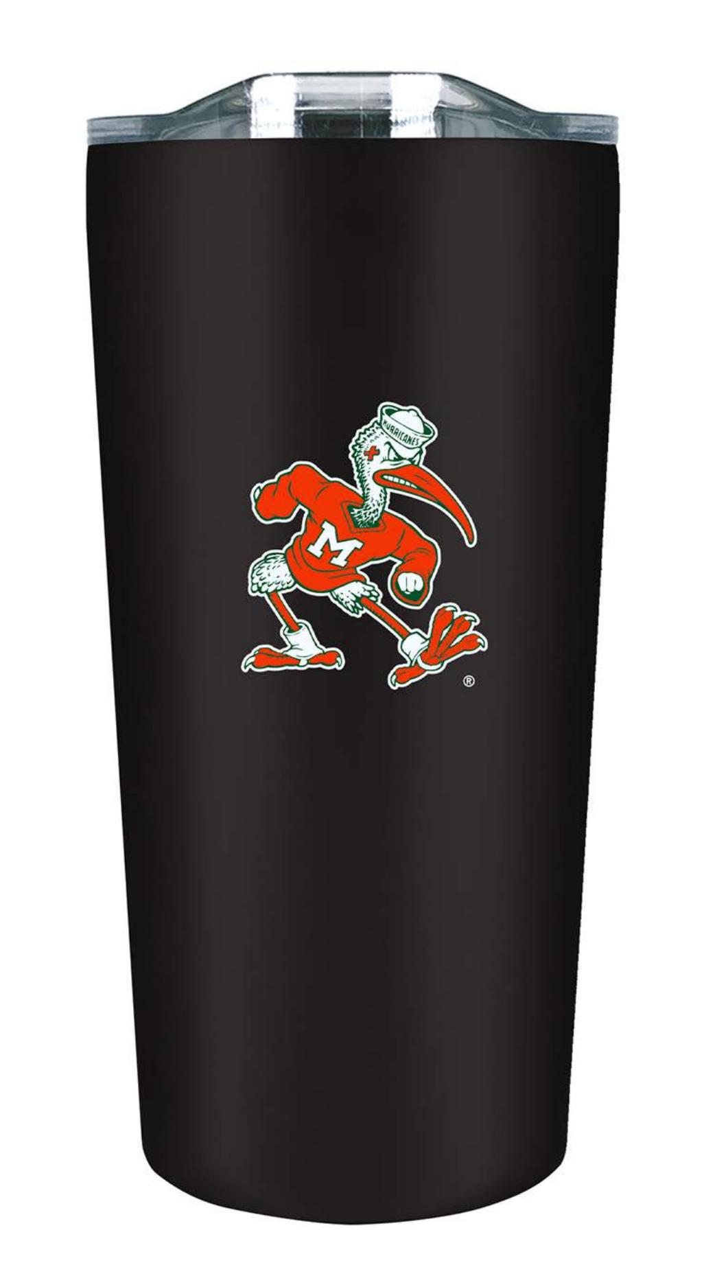 Miami Hurricanes Stainless Steal Soft Touch Sebastian 18oz Tumbler - Black