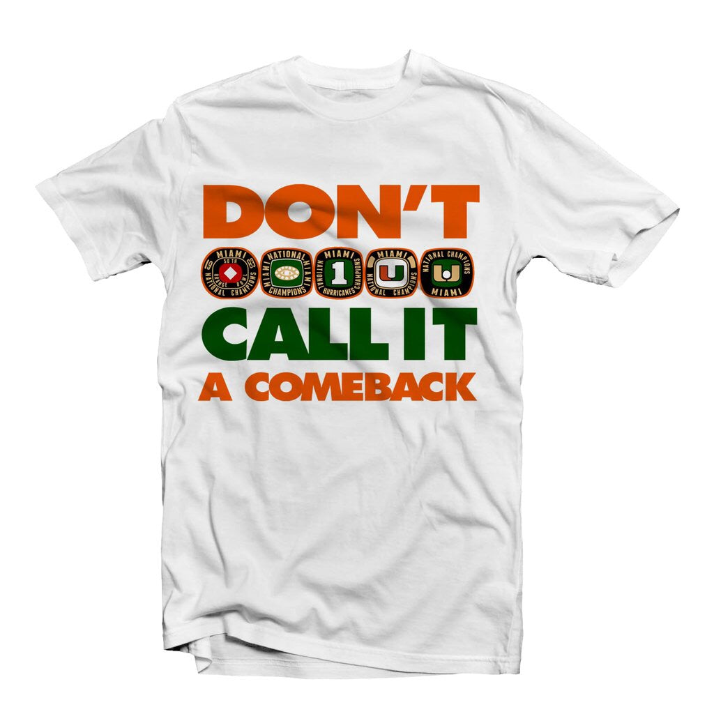 Miami Hurricanes Duh Nation Don't Call It A Comeback T-Shirt - White