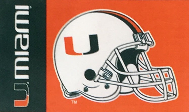 Miami Hurricanes Silk Screened 3x5 Flag w/Grommets - Helmet