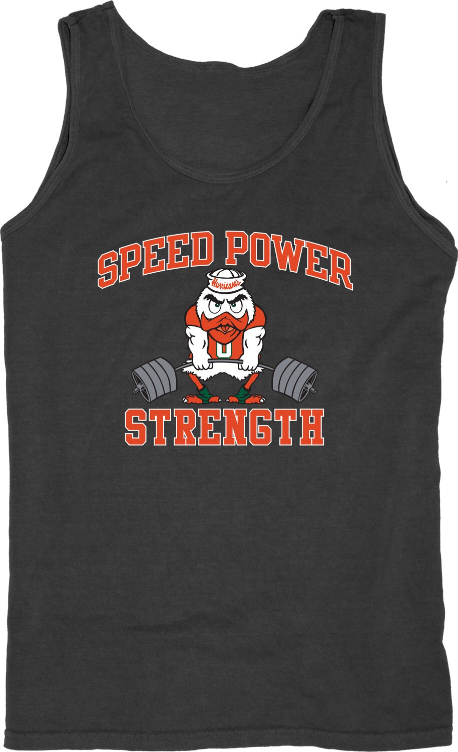 Miami Hurricanes Speed Power Strength Tank Top - Black