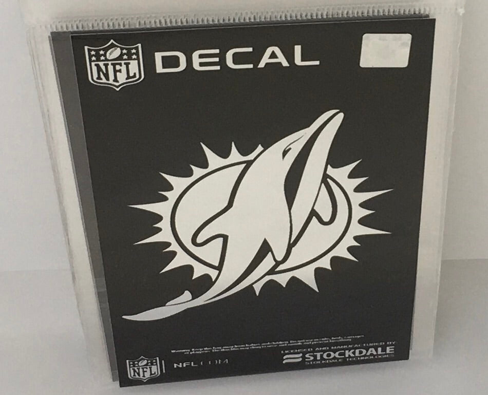 Miami Dolphins Metallic Vinyl Decal 3"x5"