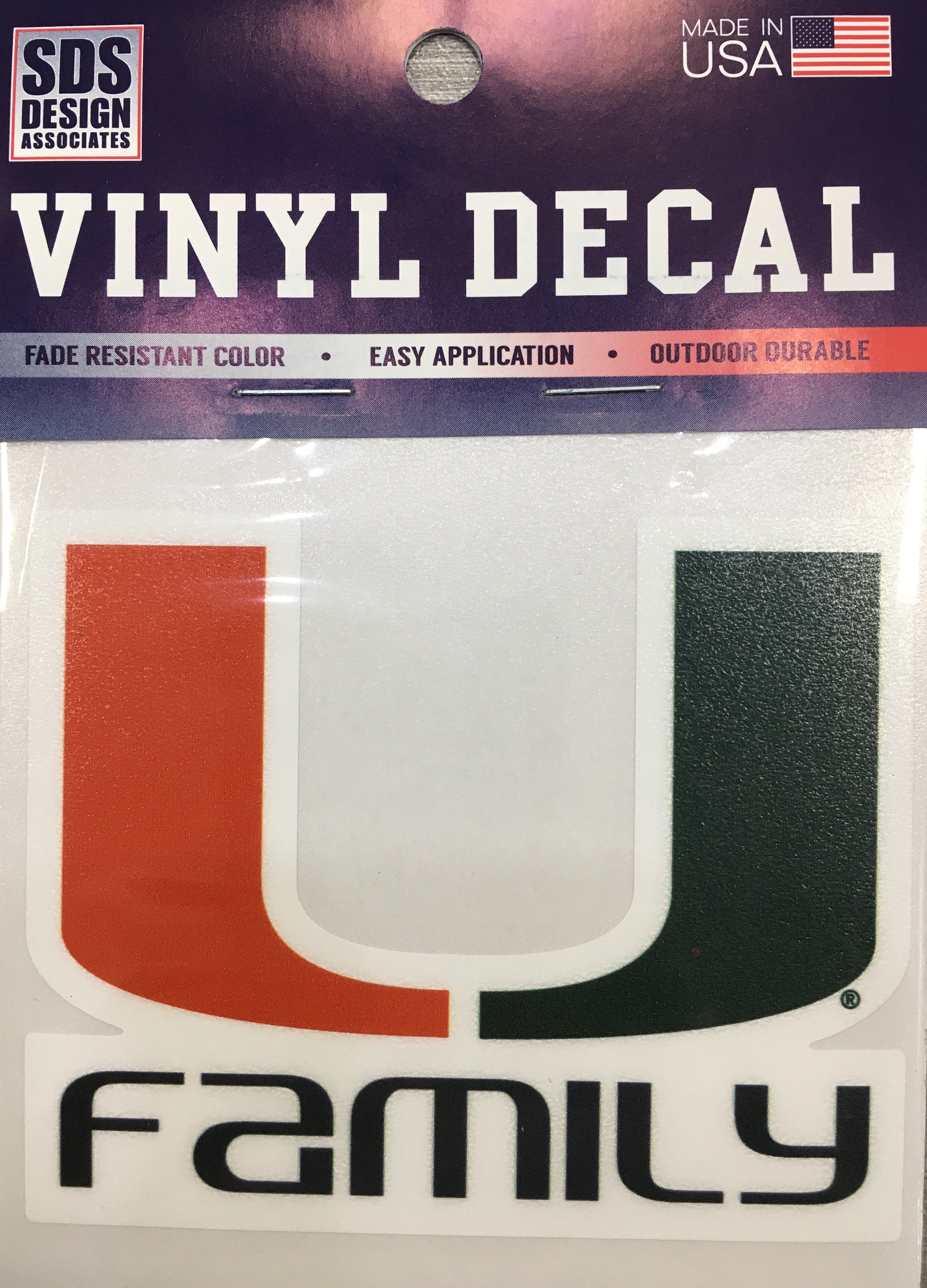 Miami Hurricanes U Family Decal