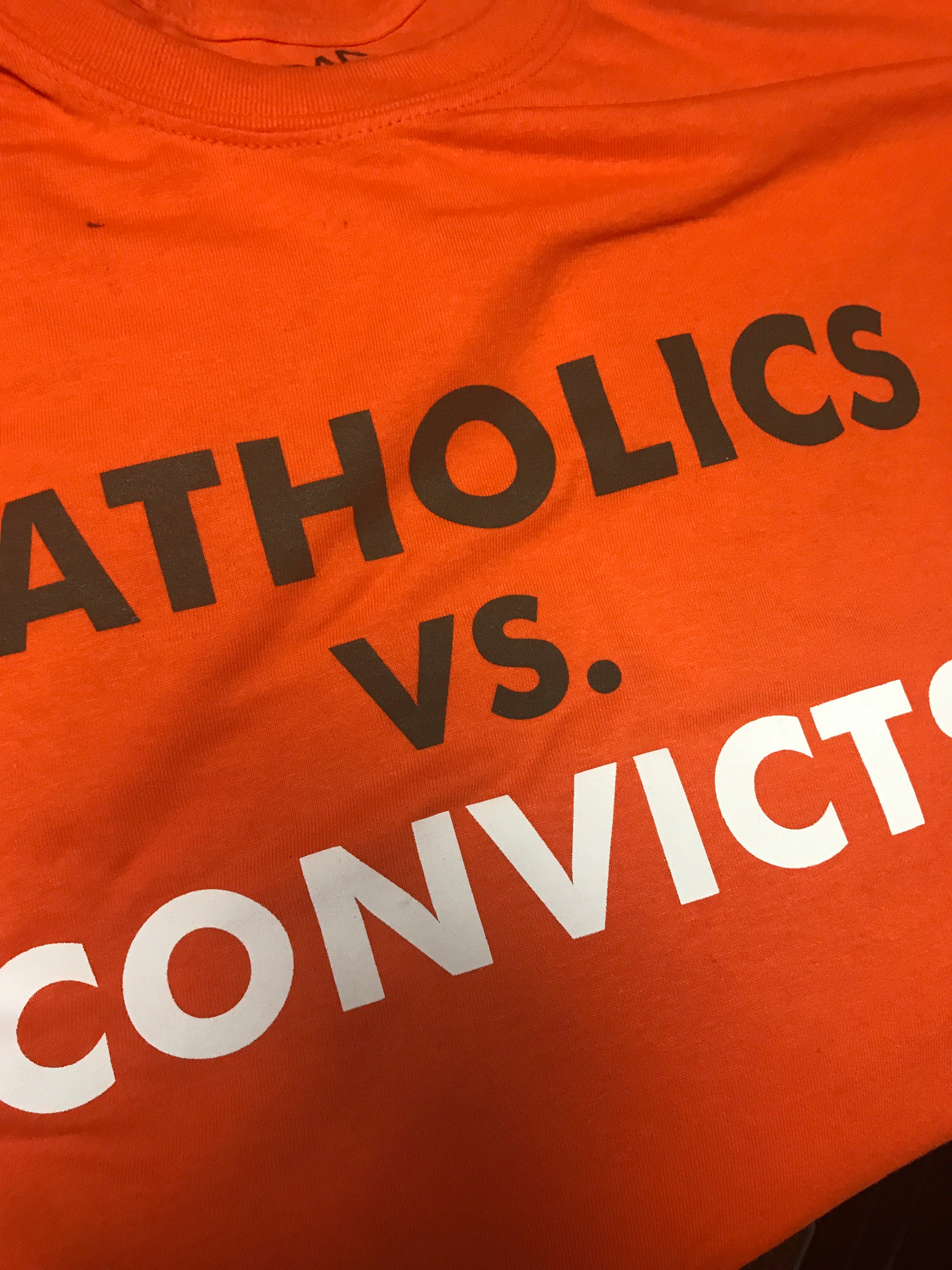 Catholics vs Convicts T-Shirt - Orange