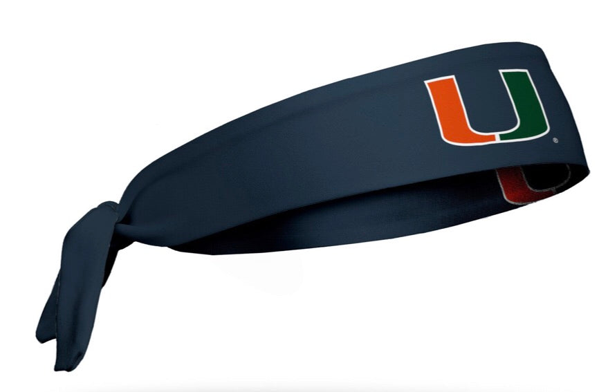 Miami Hurricanes Tie Headband U Logo - Gray