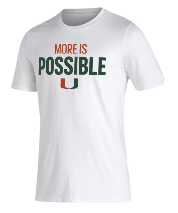 Miami Hurricanes adidas More is Possible Title IX T-Shirt - White