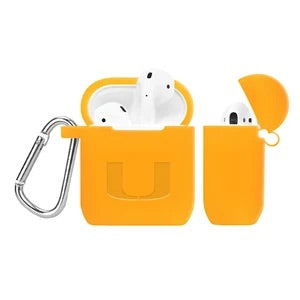 Miami Hurricanes Debossed AirPod Case Cover - Neon Orange