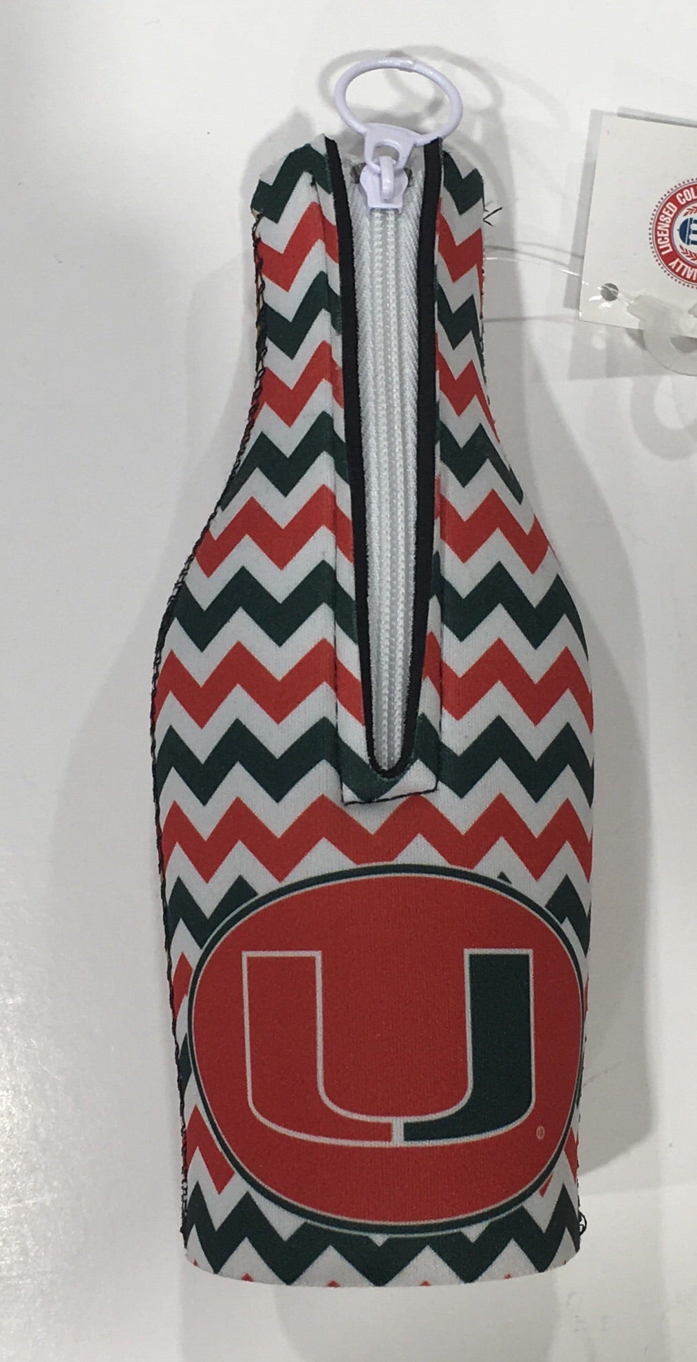 Miami Hurricanes Chevron Bottle Koozie