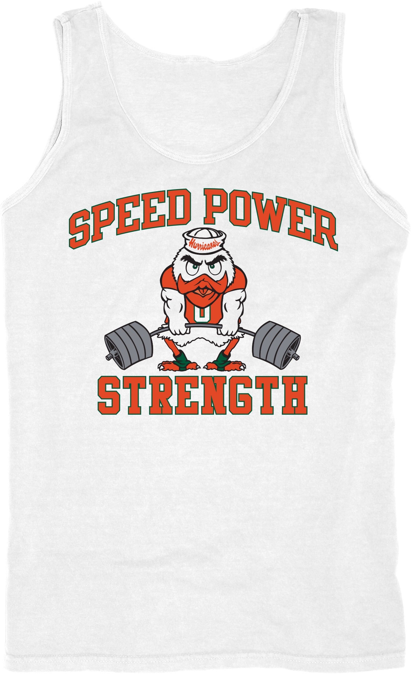 Miami Hurricanes Speed Power Strength Tank Top - White