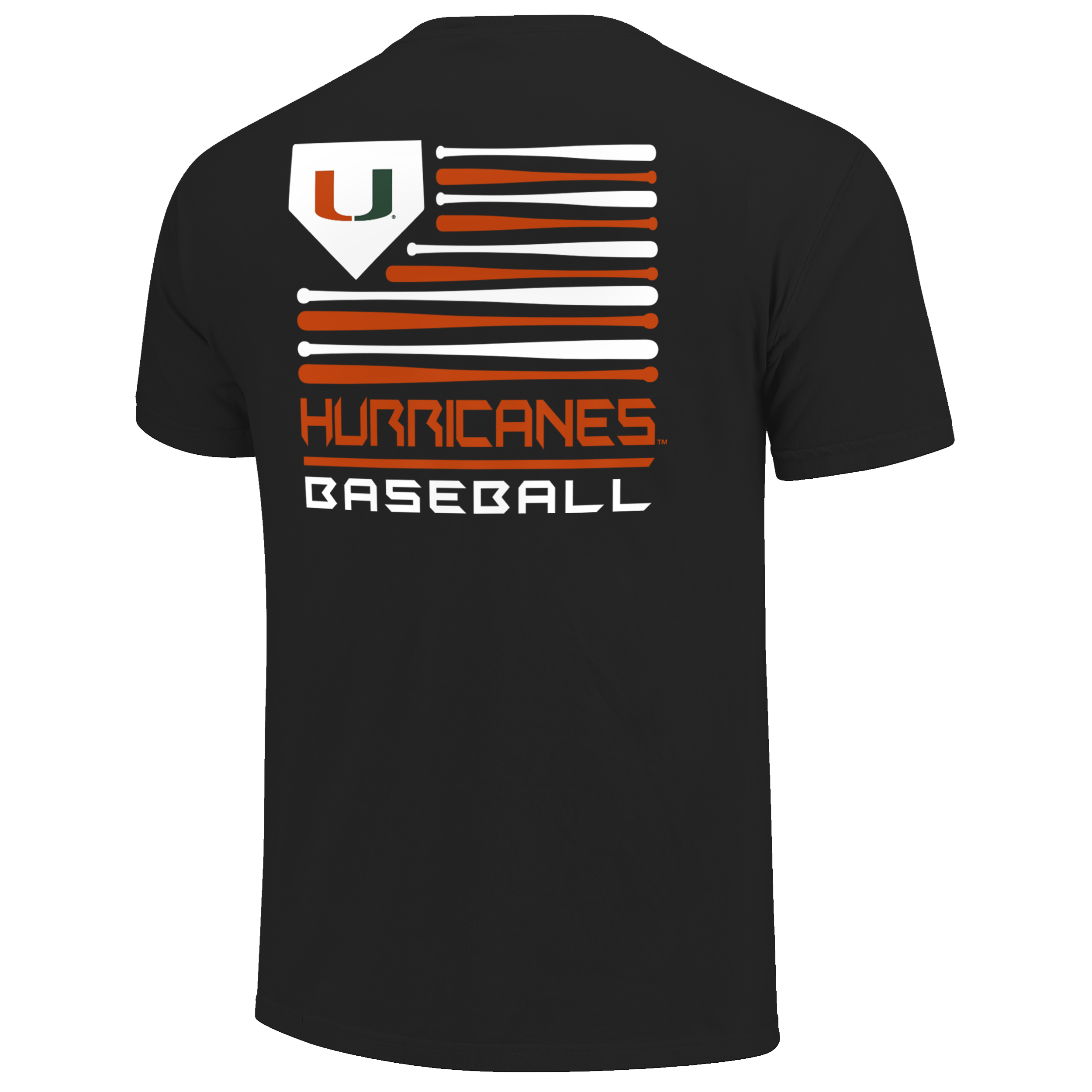 Miami Hurricanes Home Plate Flag Comfort Colors T-Shirt - Black
