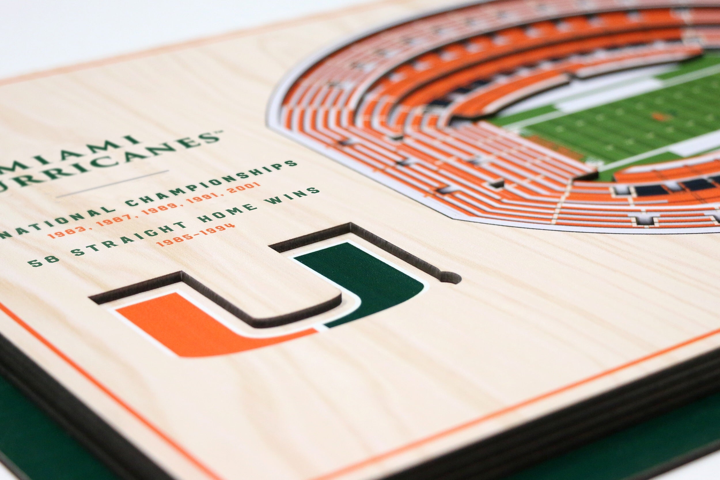 Miami Hurricanes Orange Bowl 5 Layer Stadiumview 3D Wall Art