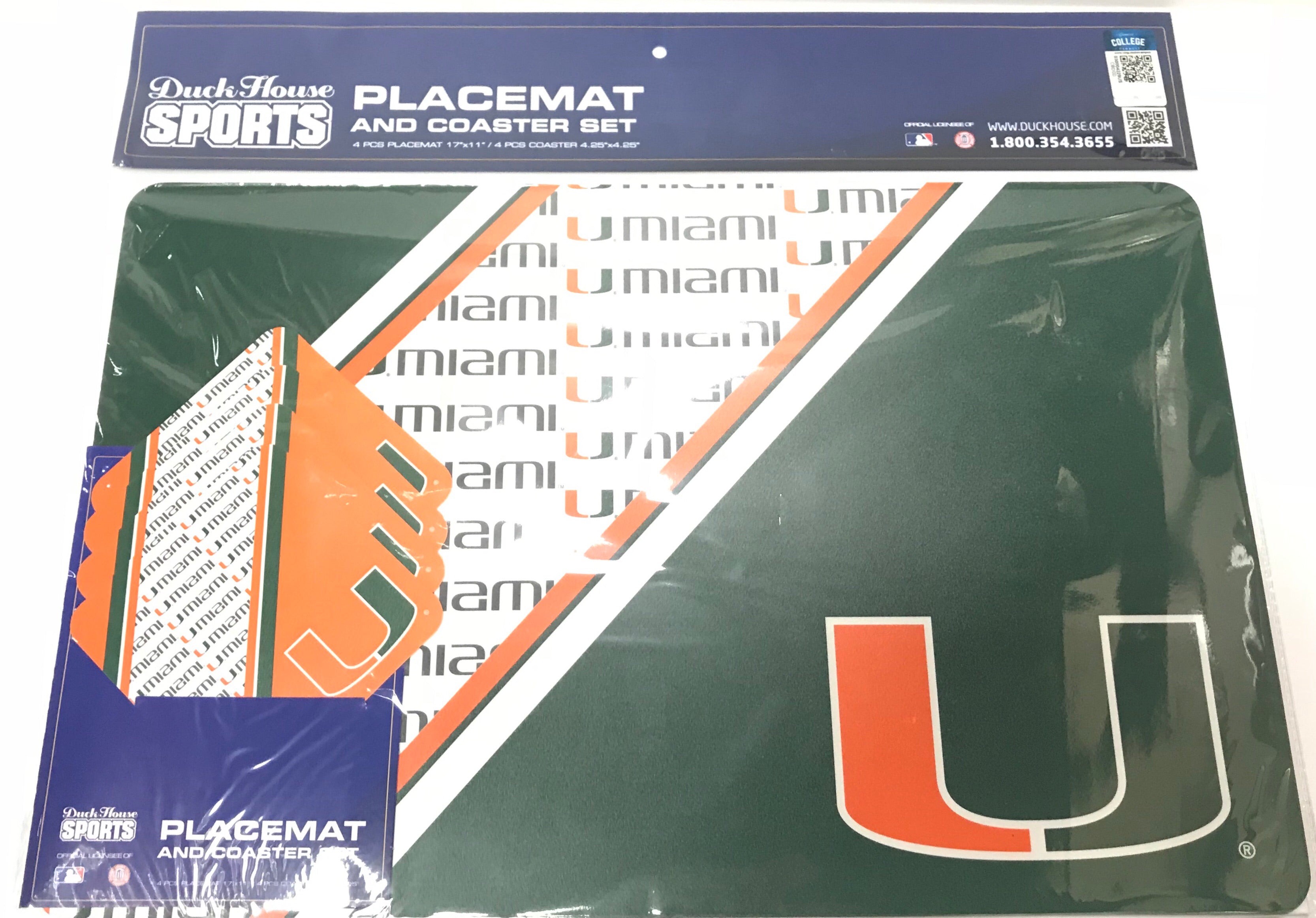 Miami Hurricanes Placemat And Coaster Set