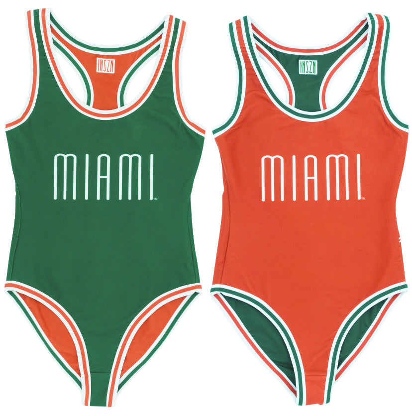 INSZN Miami Reversible Body Suit - Orange/Green