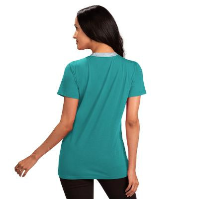 Miami Dolphins Women's Razzle Dazzle V-Neck Tee - Aqua