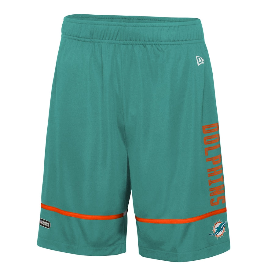 Miami Dolphins New Era Rusher Training Shorts - Aqua