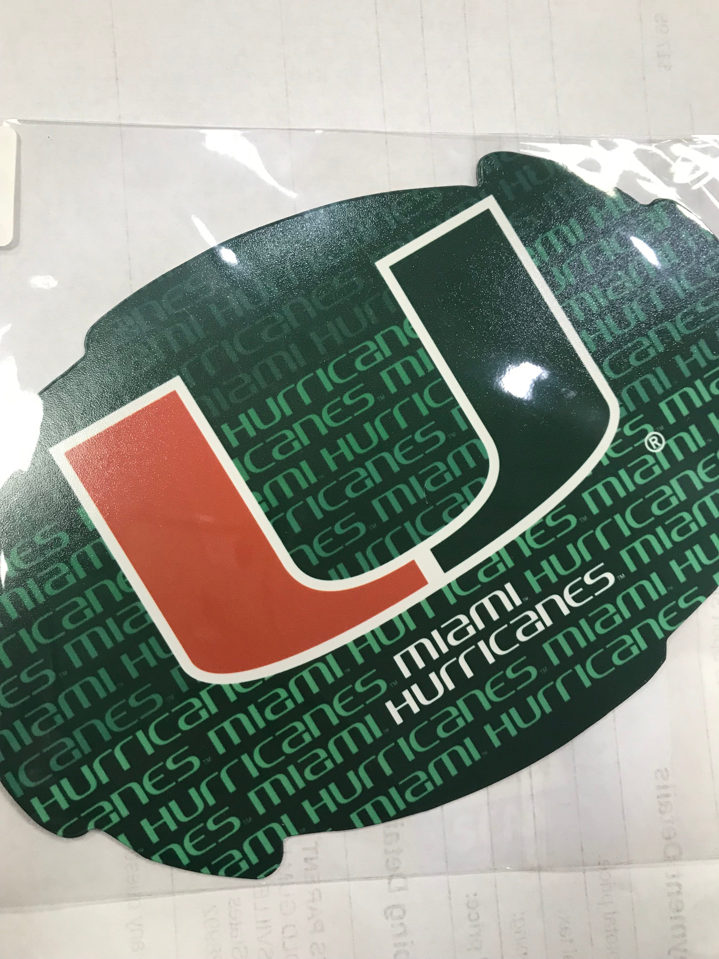 Miami Hurricanes Oval Magnet Green - 7"