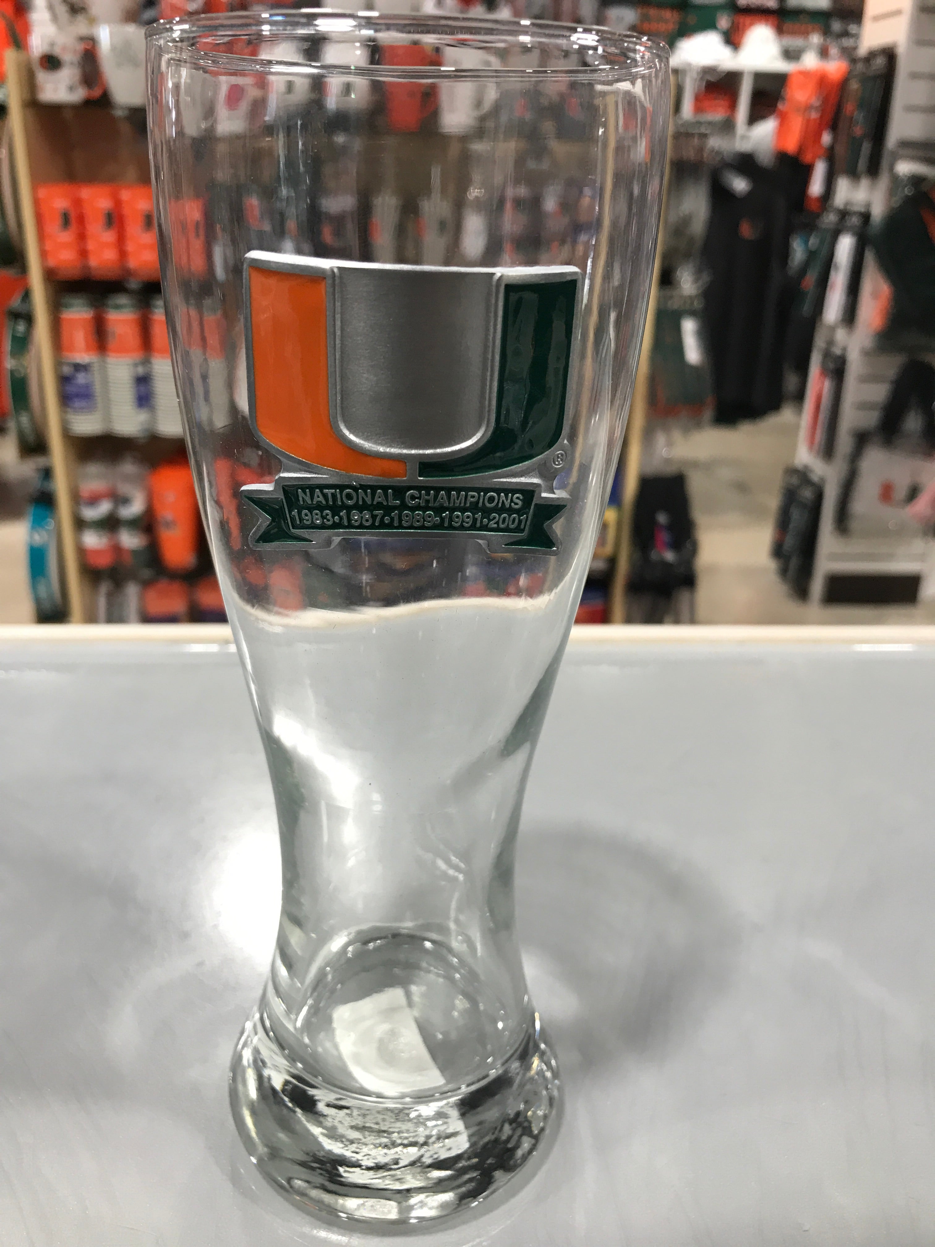 Miami Hurricanes 5 x Champions Pilsner Glass - 23oz