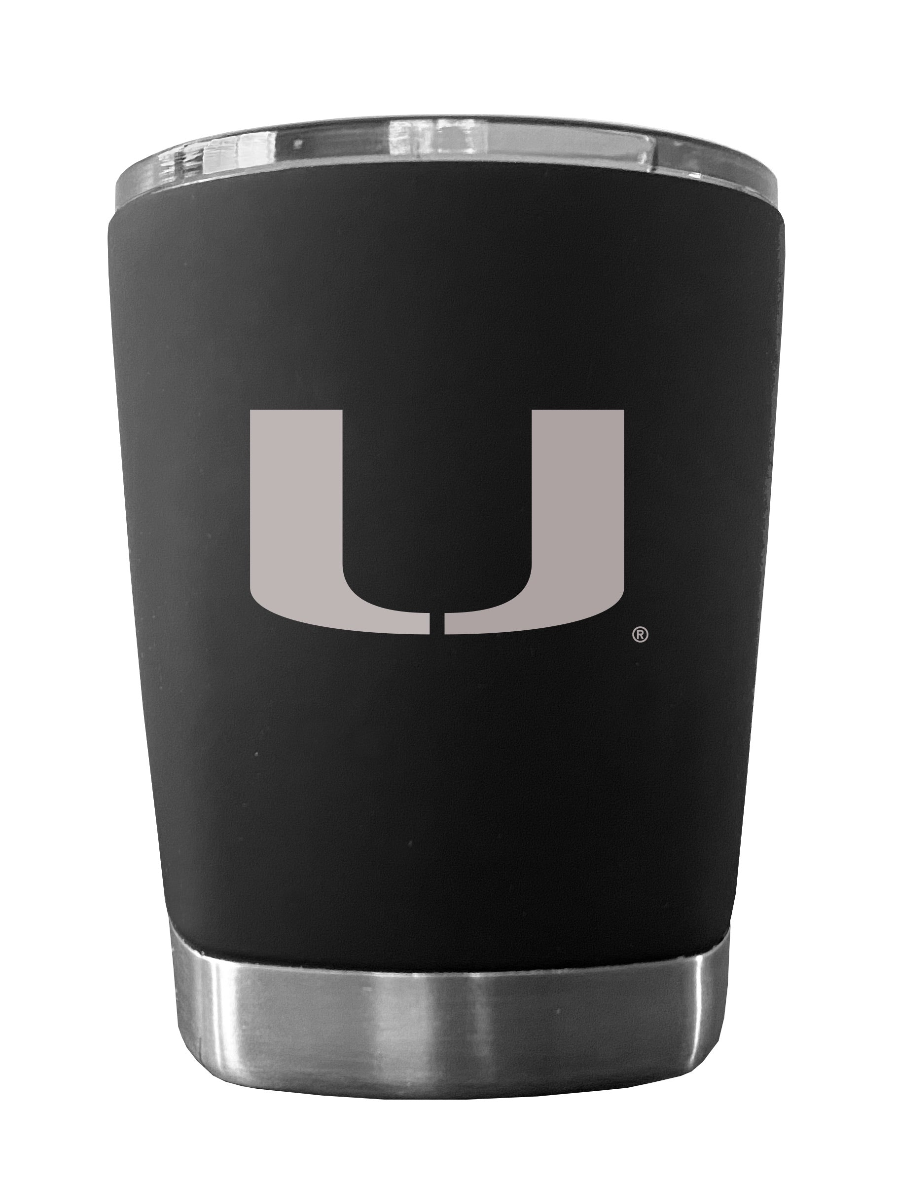 Miami Hurricanes Stainless Steel High Ball Rocks 12 oz Tumbler - Black
