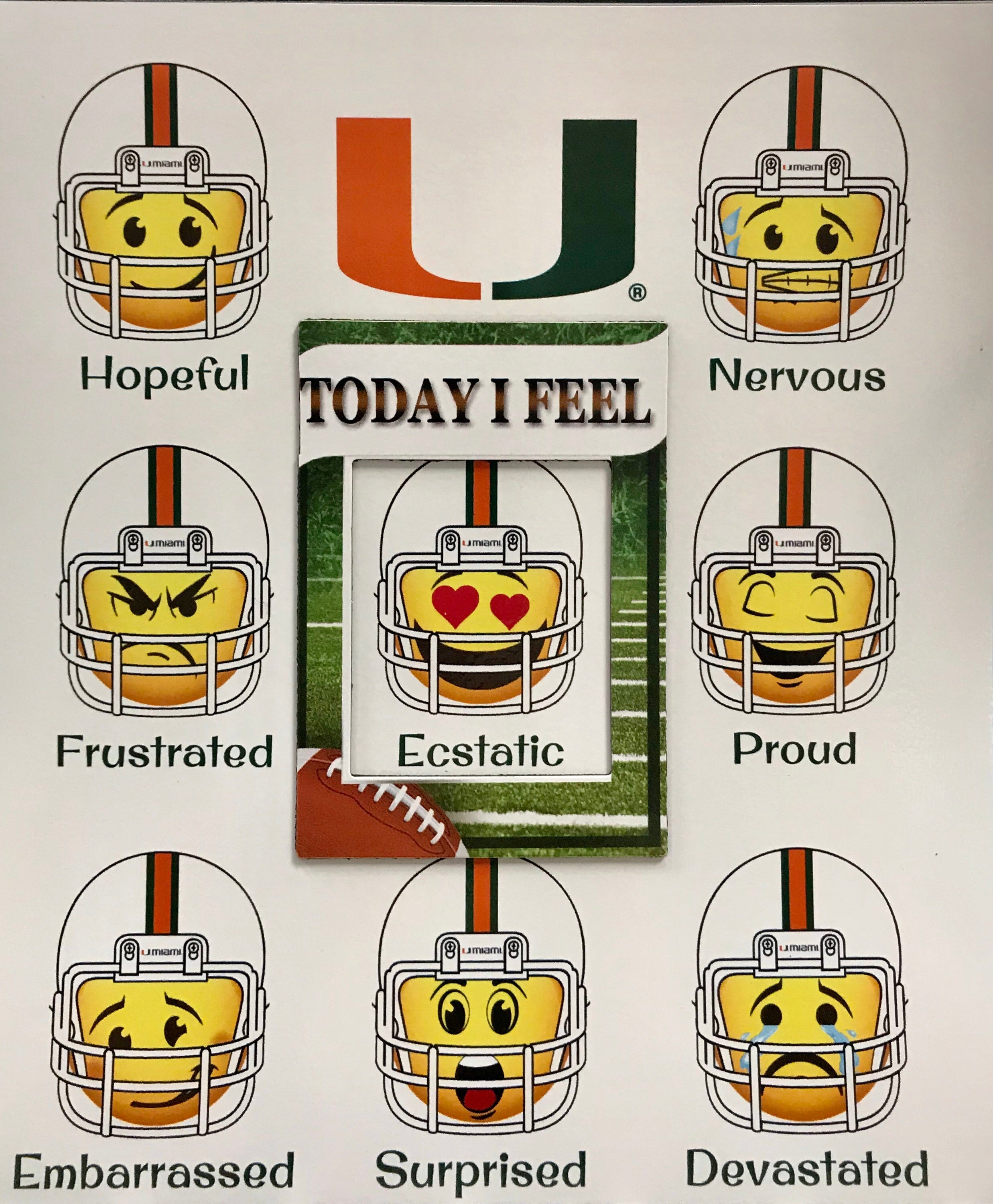 Miami Hurricanes Emotion Mood Magnet