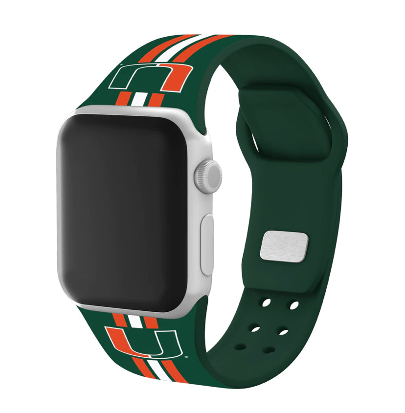 Miami Hurricanes HD Apple Watch Band - Stripes