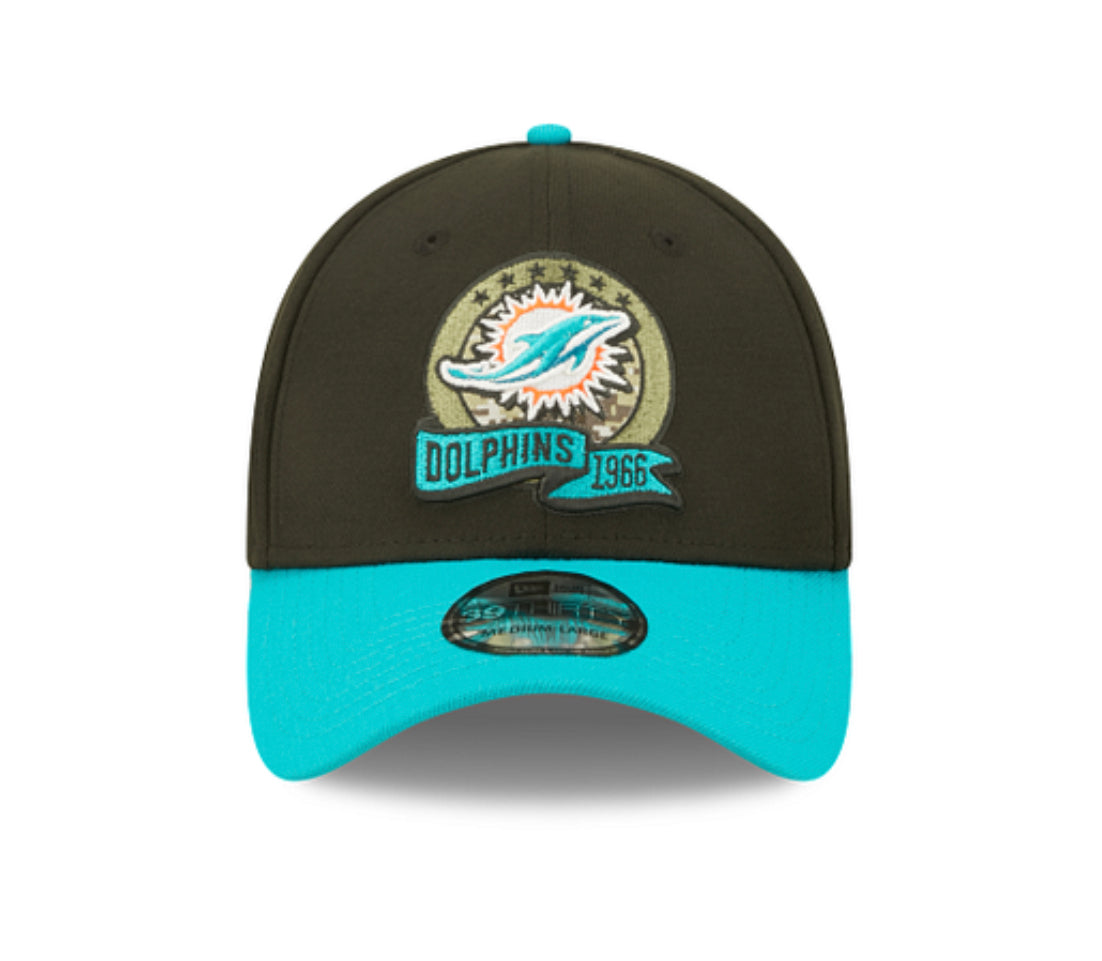 Miami Dolphins New Era 2022 Salute to Service 39Thirty Flex Hat