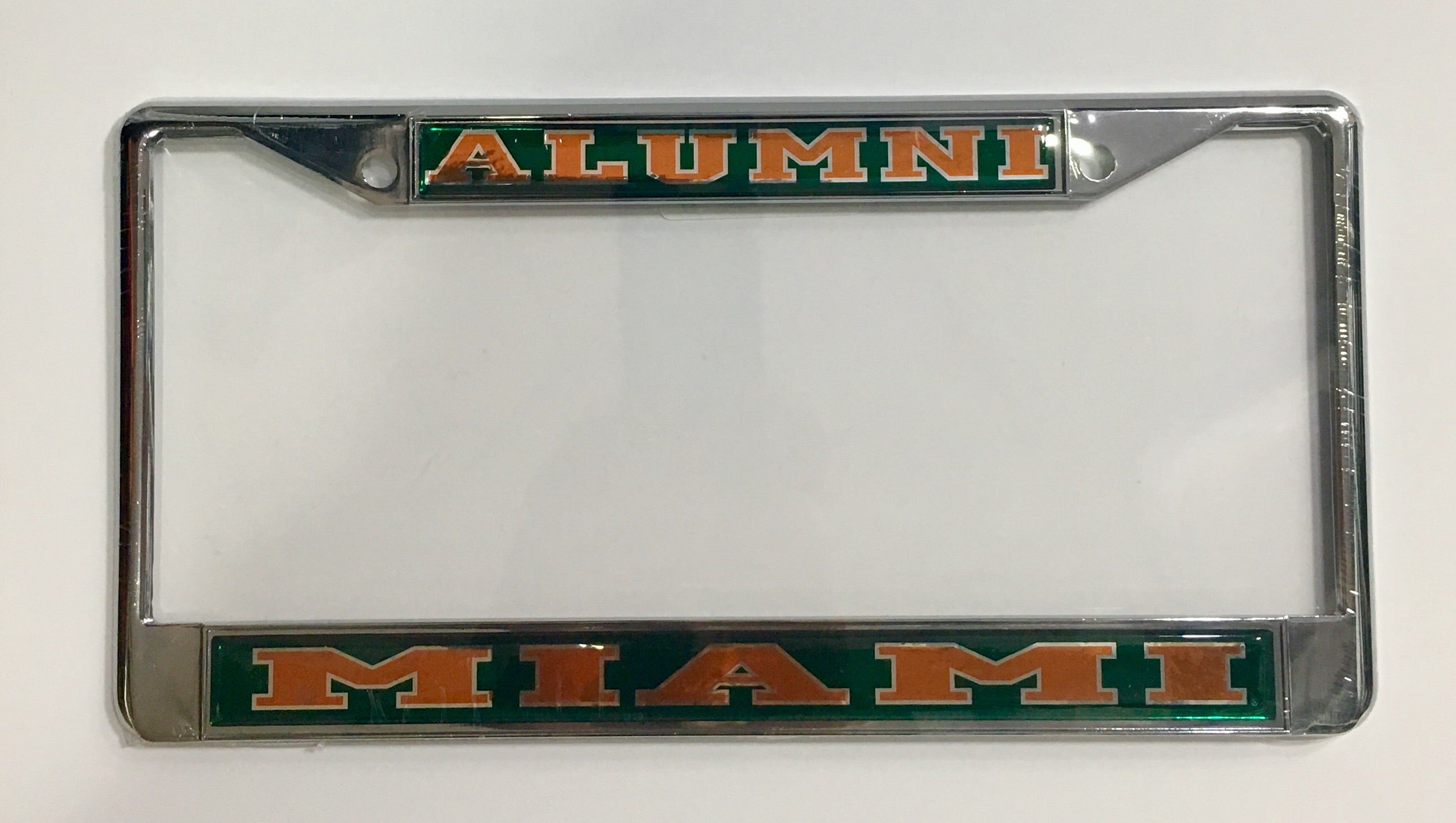 Miami Hurricanes Metal Alumni License Plate Frame - Silver