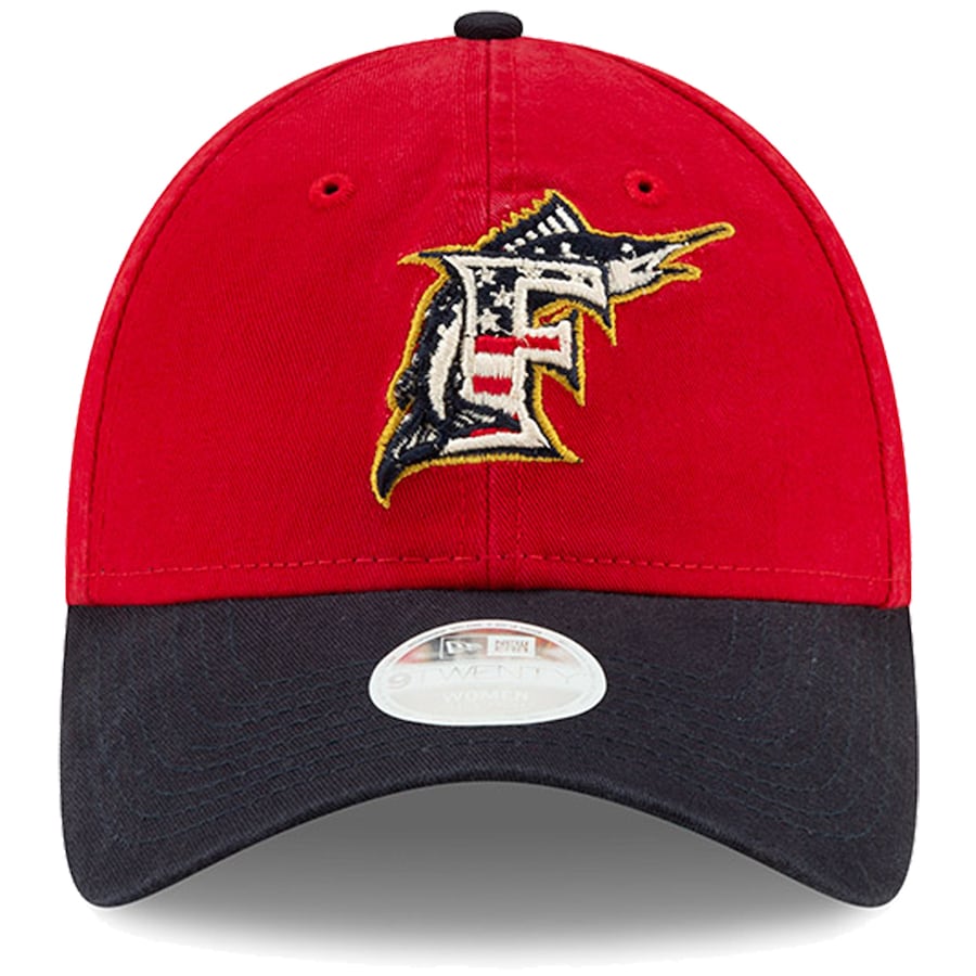 Miami Marlins Womens 4th of July Stars & Strips Adjustable Hat