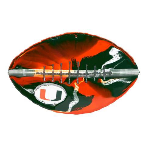 Miami Hurricanes Team Pride Recycled Metal Wall Art Football