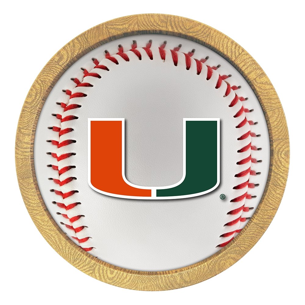 Miami Hurricanes Baseball - "Faux" Barrel Frame Sign - The Fan-Brand