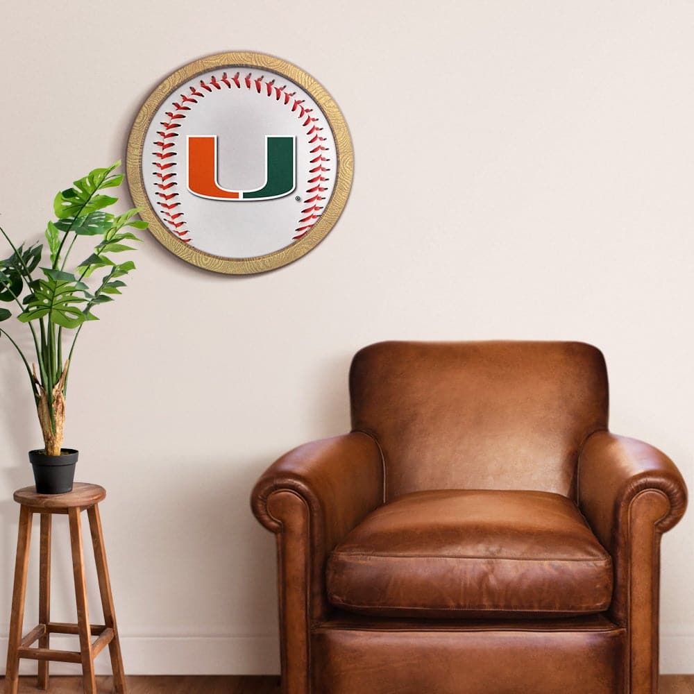 Miami Hurricanes Baseball - "Faux" Barrel Frame Sign - The Fan-Brand