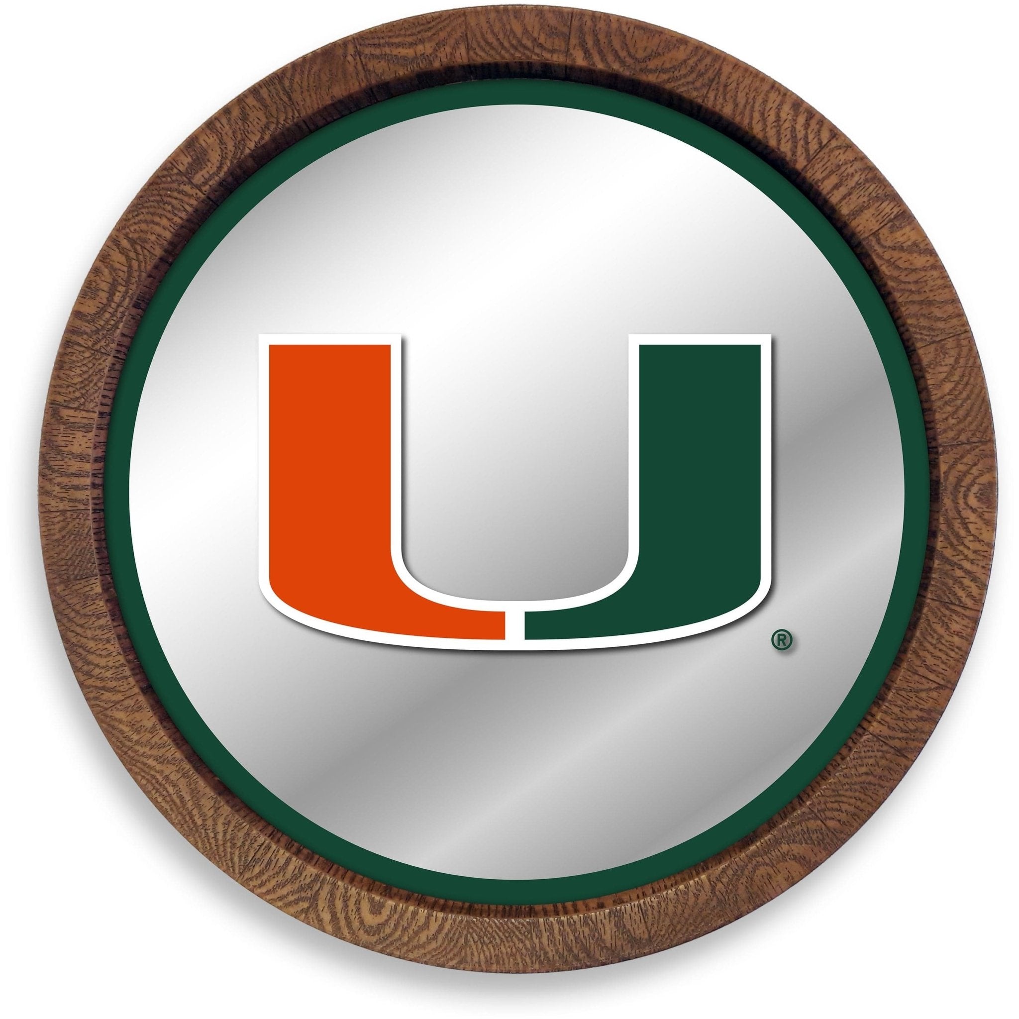 Miami Hurricanes "Faux" Barrel Top Mirrored Wall Sign - The Fan-Brand