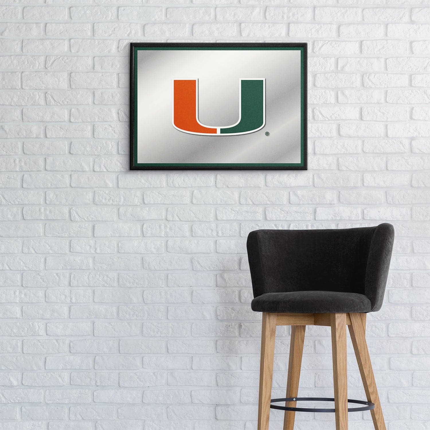 Miami Hurricanes Framed Mirrored Wall Sign - The Fan-Brand