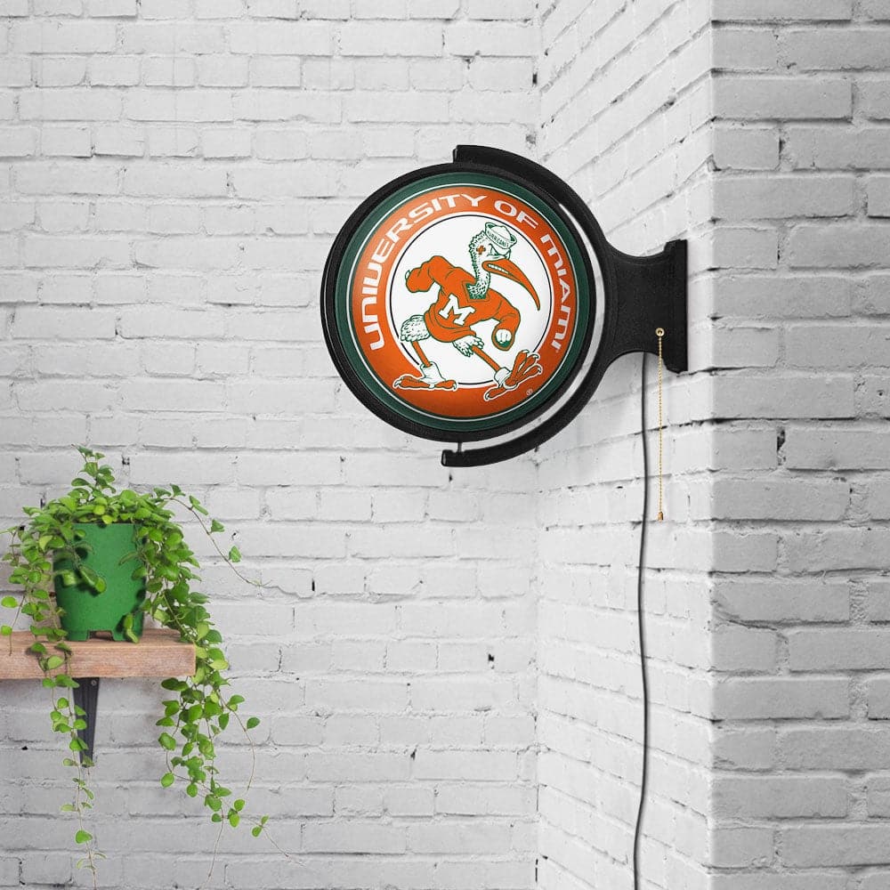 Miami Hurricanes Mascot - Rotating Lighted Wall Sign - The Fan-Brand