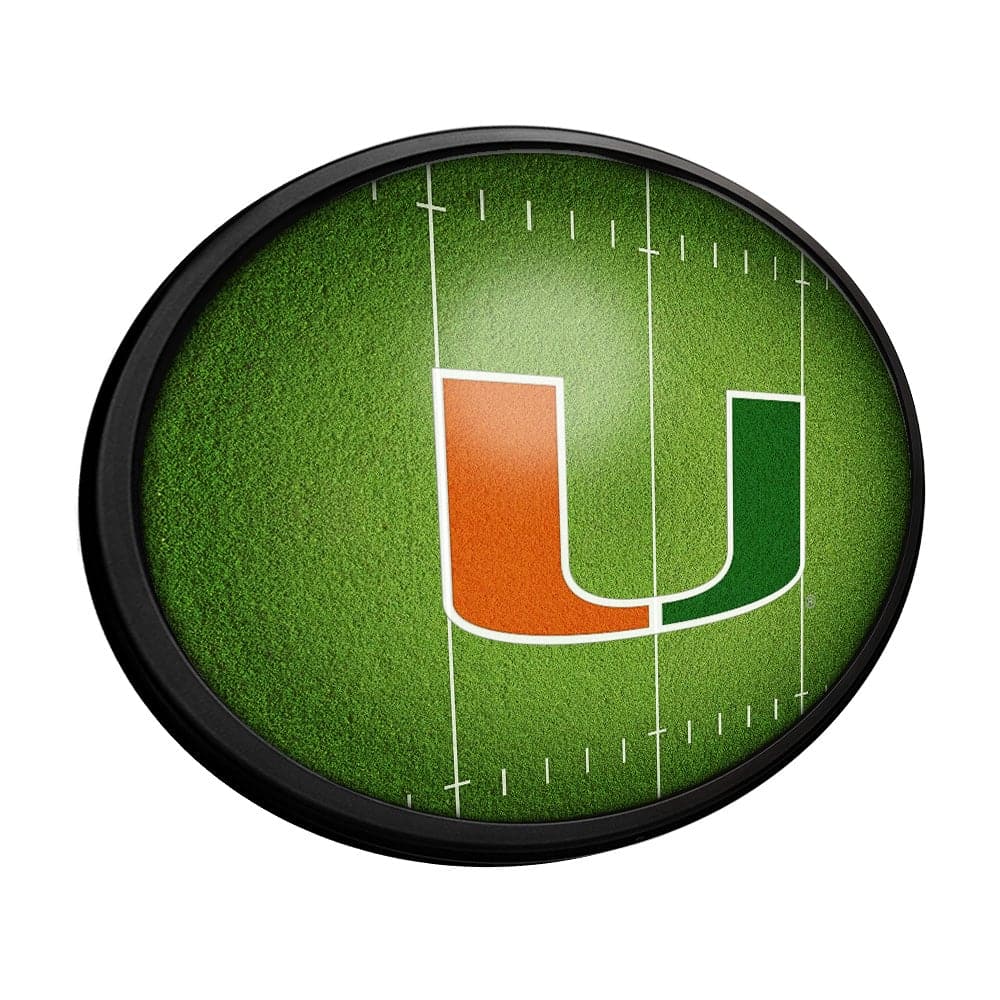 Miami Hurricanes On the 50 - Oval Slimline Lighted Wall Sign - The Fan-Brand