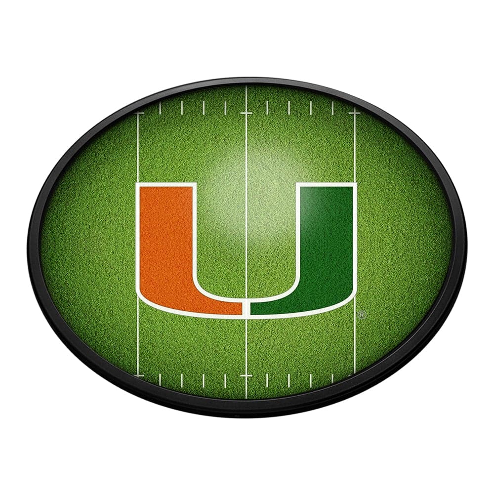 Miami Hurricanes On the 50 - Oval Slimline Lighted Wall Sign - The Fan-Brand