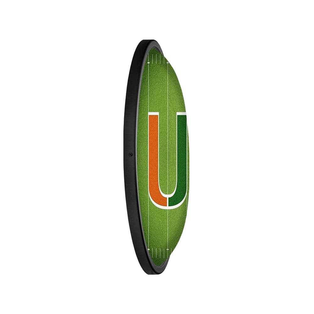 Miami Hurricanes On the 50 - Oval Slimline Lighted Wall Sign - The Fan-Brand